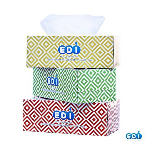 EDI Ultra Soft Strong White Facial Tissue 2-Ply 160 Ct. Box,3 boxes