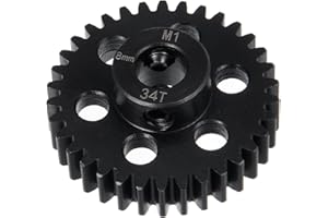 BRKRC Steel Pinion Motor Gear M1 8mm 28-54T Gears for 1/5 1/7 1/8 ARRMA 4WD Tra-xxas X-MAXX RC Car (34T)