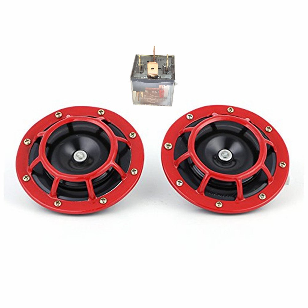 YIDA Eletric Car Horn Kit 12V 135db Super Loud High Tone and Low Tone Metal Twin Horn Kit with Bracket for Cars Trucks SUVs RVs Vans Motorcycles Off road Boats