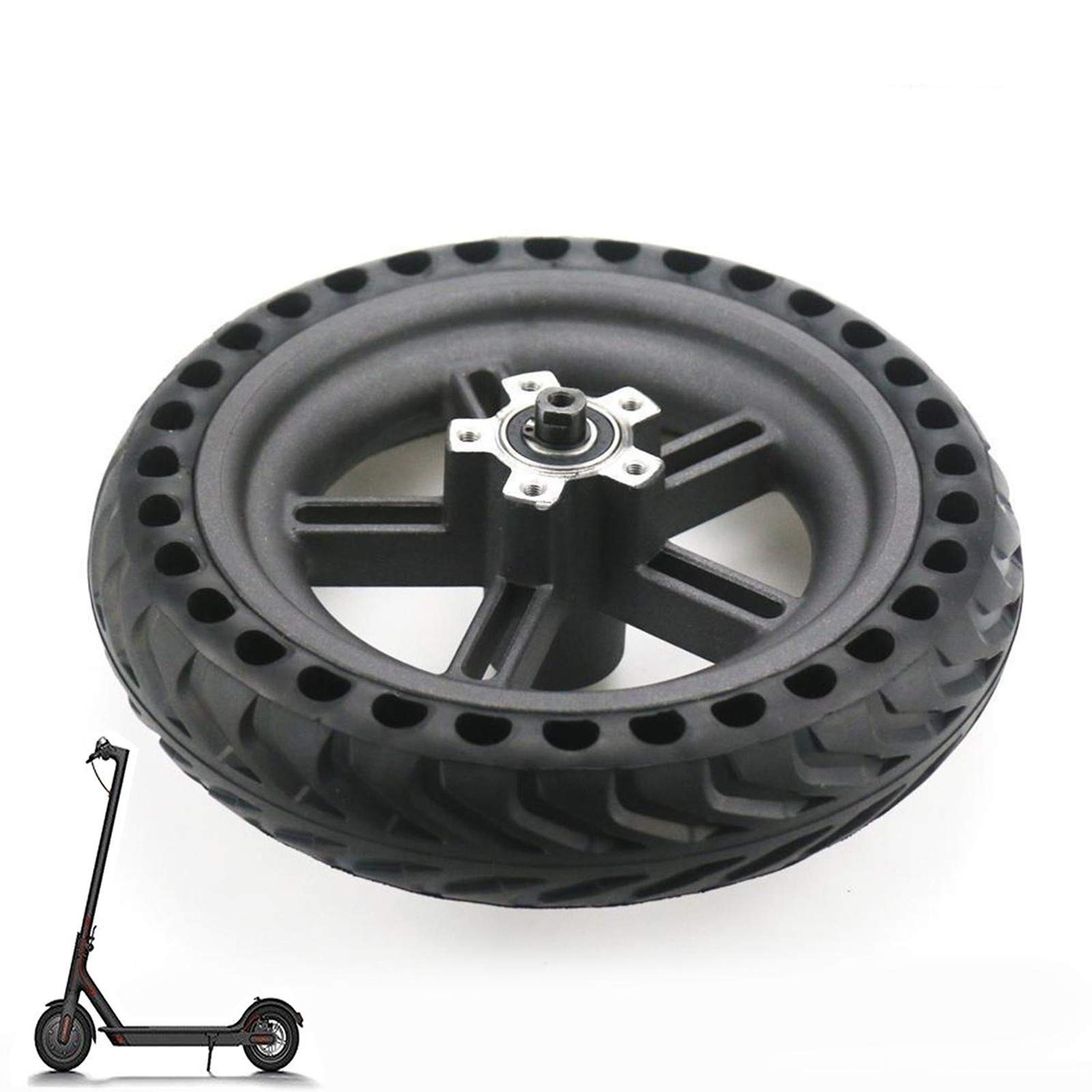 EMEBAY - Tire & Hub Kit for Xiaomi M365, Electric Scooter Tire with Solid Hub Replacement for Xiaomi Electric Scooter (Tire and Hub Kit for M365)