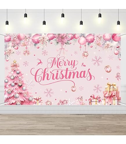 Amazon.com : Zliisang 7x5ft Pink Christmas Fireplace Backdrop for