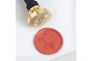 UNIQOOO Wild Rose Wax Seal Stamp | French Rose Botanical Flower Stamp Perfect for Wedding Invitation, Cards, Tags, Envelope, Snail Mail, Xmas Gift Wrap, Letter Sealing, Wine Package, DIY Project