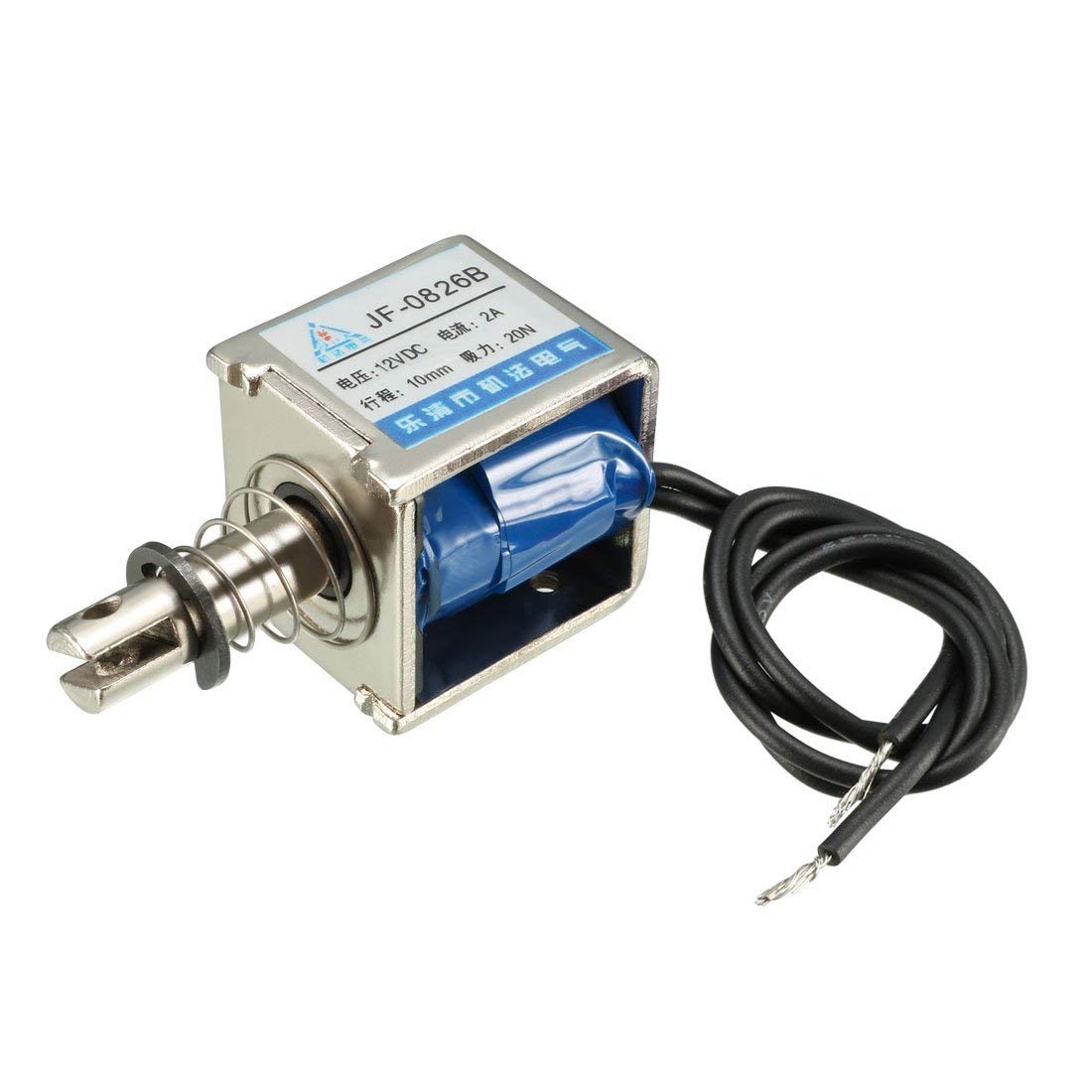 Aodesy JF0826B DC 12V 2A 20N 10mm Pull Push Linear LMotion Solenoid
