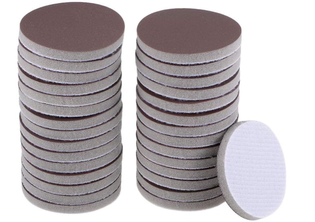 MACHSWON 3 Inch Sander Pad Sanding Sponge for Auto Wood Drywall Metal Brown Corundum 500-600 Grit 20 Pcs