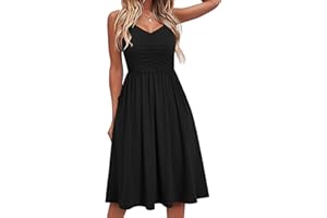 Vedolay Women 2023 Summer Casual Dresses Spring V Neck Short Sleeve Knee Length Beach Dress