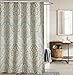 LanMeng Extra Long Fabric Shower Curtain, Classic Paisley Design, Mildew Resistant Waterproof Antibacterial, Multicolor Beige Brown Soft Blue (72-by-78 inches, 1)