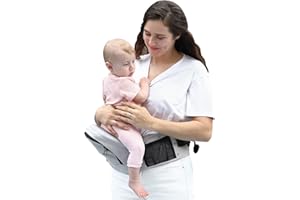 MOMIDEAL Baby Hip Seat Carrier, Stylish Hip Seat Baby Carrier for Newborns to 8-66 lbs Toddlers, Various Pockets, Adjustable Waistband, Ergonomic Infant Non-Slip Toddler Carrier (Breathable Grey)
