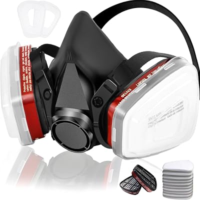 ANUNU Half Face Respirator Mask Paint Dust Epoxy Resin Chemical Woodworking