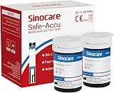 sinocare Safe-Accu Blood Glucose Test Strips 50 No Code Lancing not included view 1