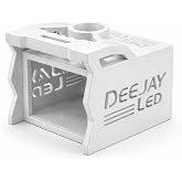 DEEJAY LED TBH1DIN3EQWHITE One Din Two EQ Wooden Case, Light Brown MDF Car Audio Controller Housing with 2.5" Cup Holder, 1 DIN EQ Wooden Box, Custom Wooden Case for Equalizer, 2.5 DIN Space - White