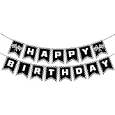 BIEUFBJI Race Car Birthday Banner, Checkered Happy Birthday Banner, Race Car Party Decorations, Racing Themed Party, Boys racing themed birthday decorations