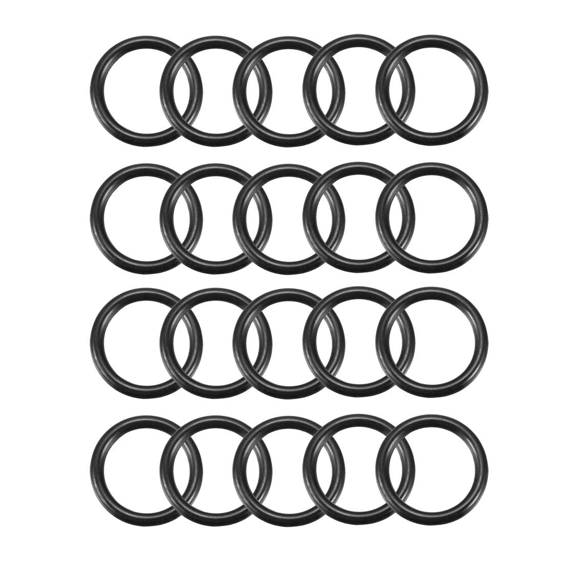 Sourcingmap Nitrile Rubber O-Rings, 20mm OD 15mm ID 2.5mm Width, Metric Sealing Gasket, Pack of 20
