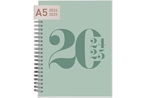 RILEYS & CO Rileys Planner 2024-2025 18-Month Academic Weekly Planner - Typographic Weekly & Monthly Agenda Planner, Flexible Cover, Notes Pages, Twin-Wire Binding (8 x 6 inch, Green)