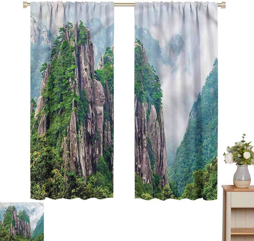 Mountain Window Darkening Curtains China Landscape Nature