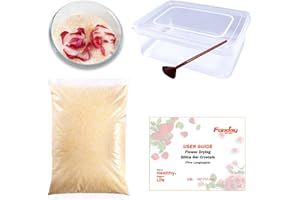 Fonday 3LBS(1.36Kg) Silica Gel Flower Drying Crystals with Sealed Container and Brush, Small Beads Color Indicating Reusable