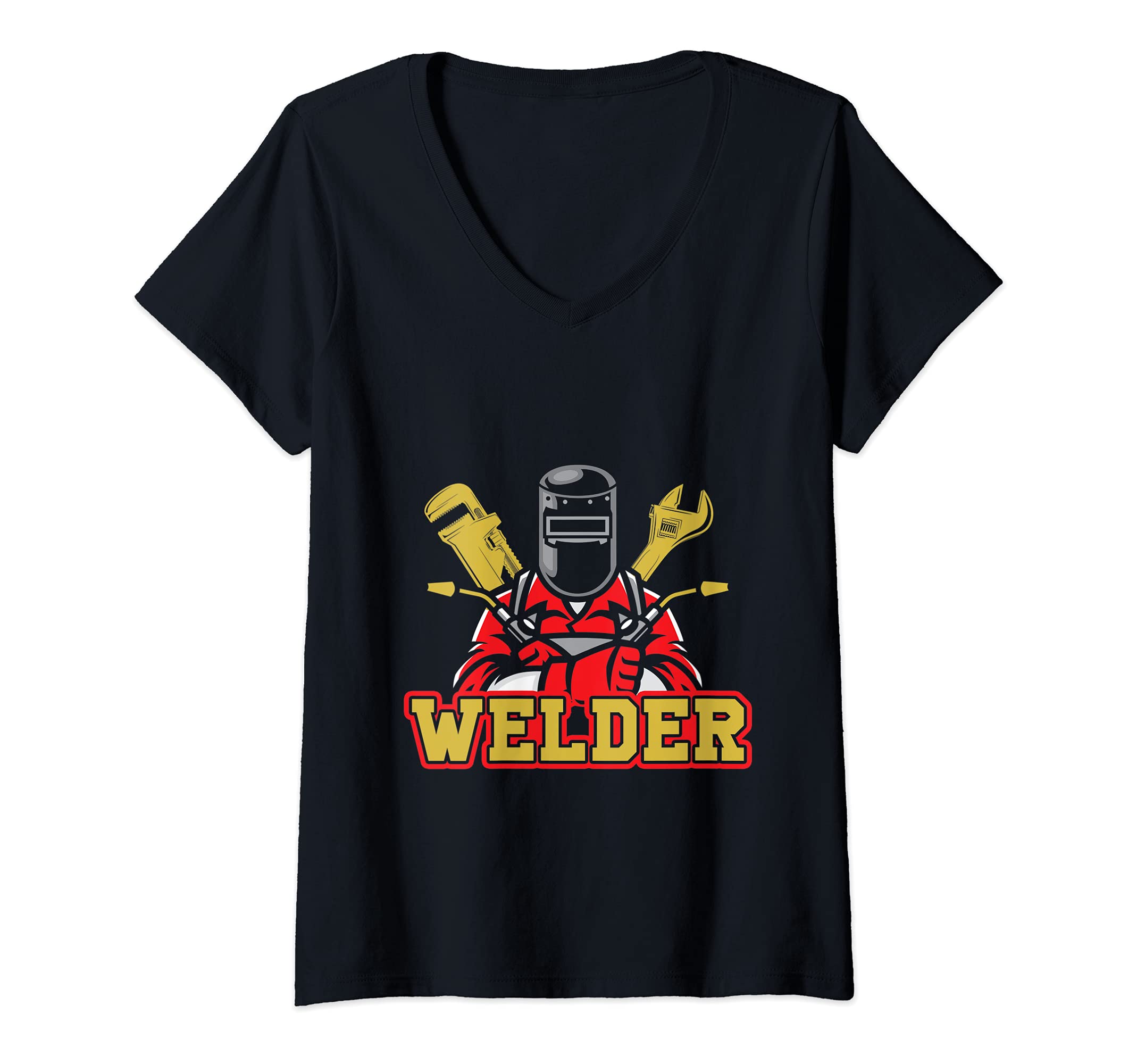 Womens Welder Engineer Tools Fabrication Engineering Welding V-Neck T-Shirt