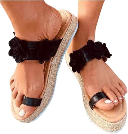 Amazon.com: Verano de las Mujeres Patrón de Flor Tangas de Hierba Tejer  Zapatillas de las Mujeres al aire libre Sandalias de Compras Zapatos de  Caminar Transpirable Comodidad Sandalias Señora Gruesa Parte inferior