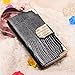 Shining Crystal Flip Wallet luxury PU leather case cover skin for iPhone 5 5G (Black)