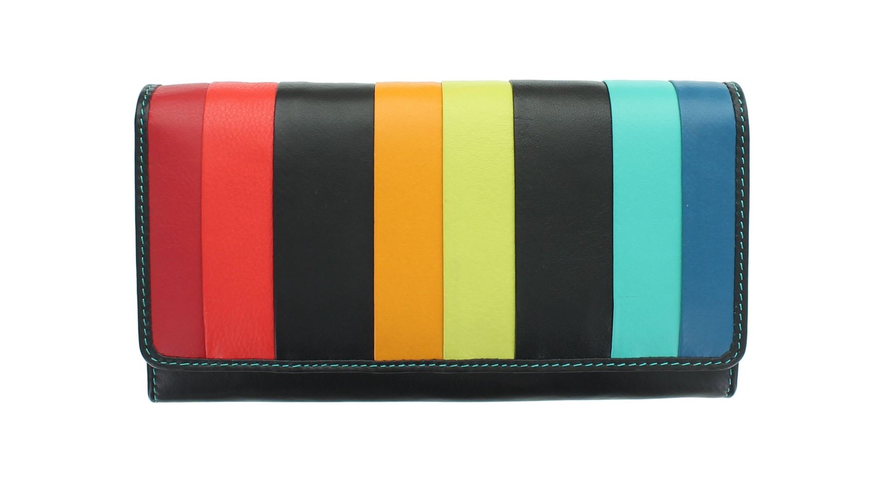 VISCONTI Santorini Collection KOS Leather Purse with RFID Protection STR4 Black Multi