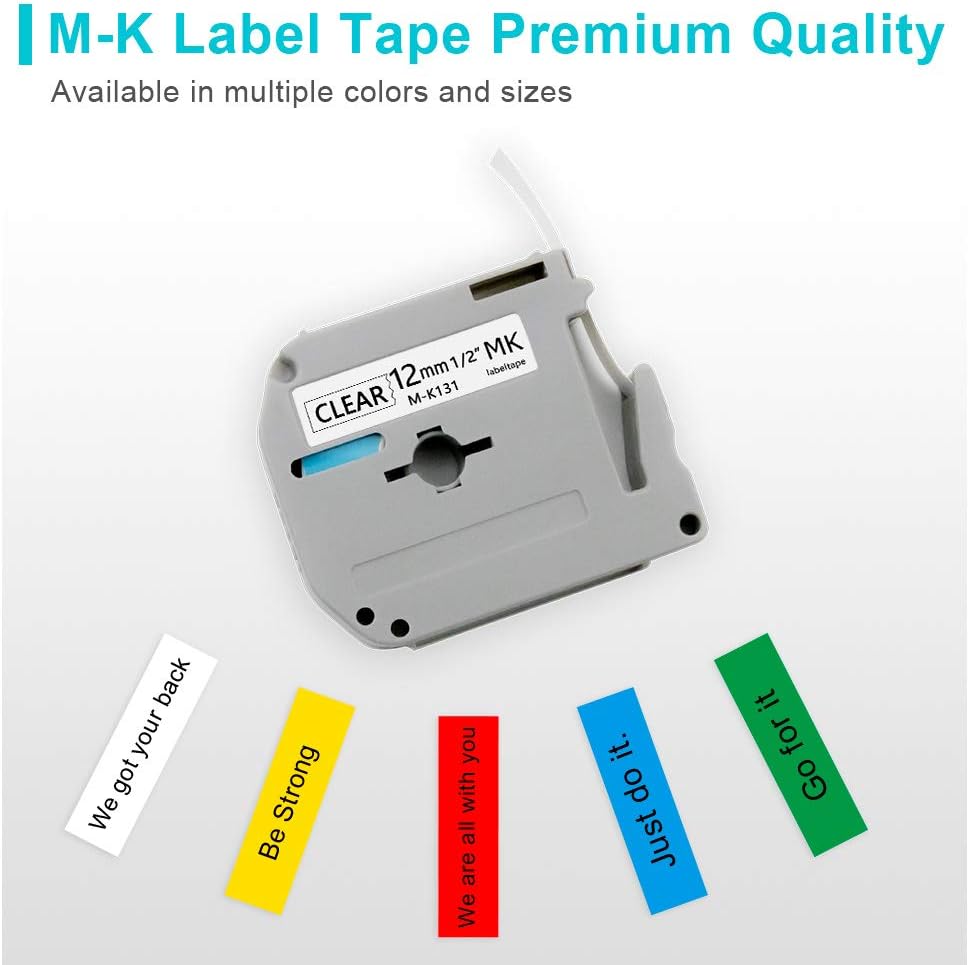 UniPlus Compatible Label Tape Replacement for Brother M Tape M-K221 MK221 MK-221 M221 Black on White 9mm x 8m Ribbon for PT-90 PT-80 PT-M95 PT-100 PT-55 PT-65 PT-70 PT-80 PT-85 PT-60 - Image 3