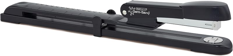 Rapesco A590FBA3 Germ-Savvy Antibacterial Marlin Long Arm Stapler Black
