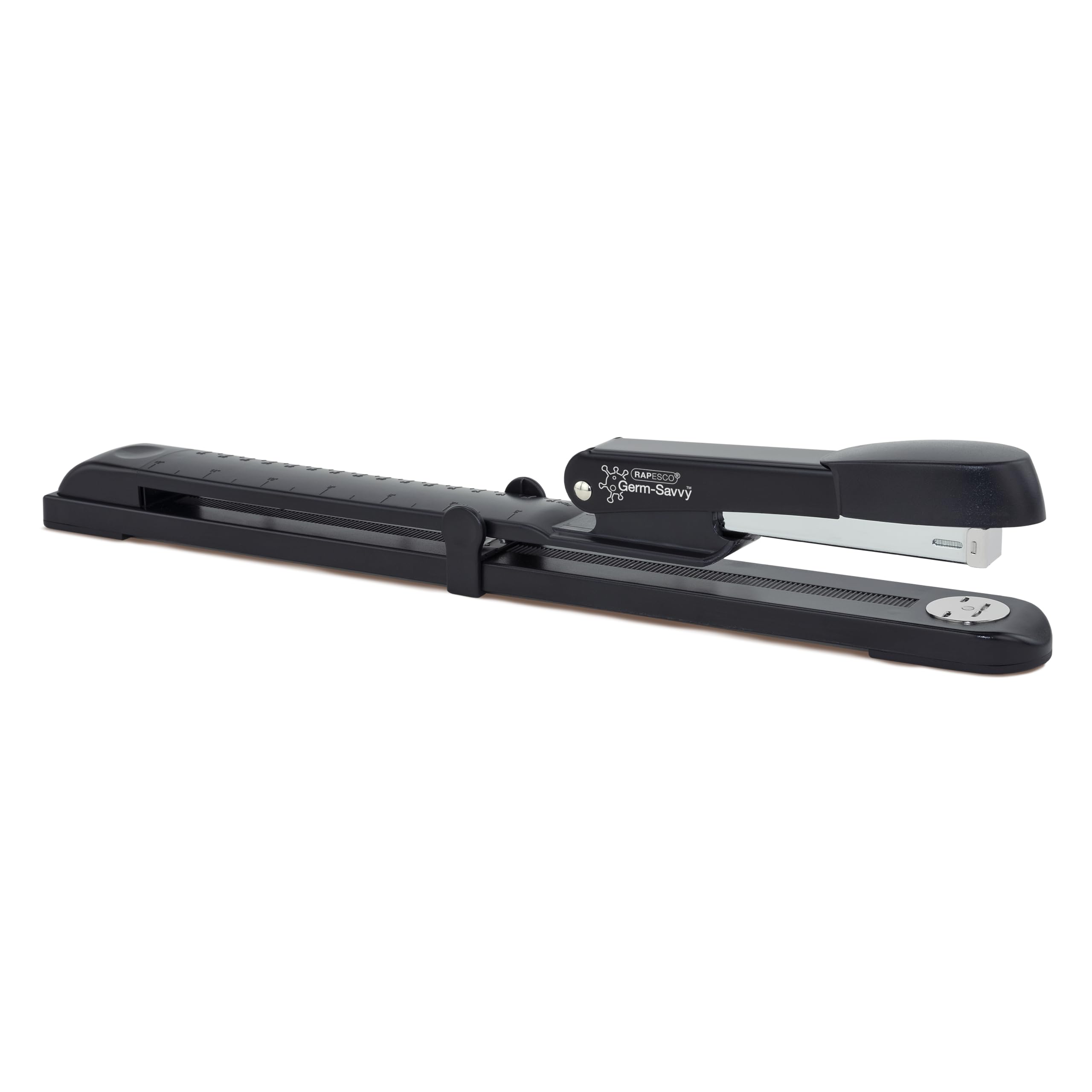 Rapesco A590FBA3 Germ-Savvy Antibacterial, Marlin Long Arm Stapler, Black — image 1
