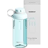 BOBBER 30 oz Tritan Water Bottle with Strainer for Fruit and Ice — Dishwasher Safe, Leak Proof, BPA-Free — Large Fitness Bottle for Women and Men, Sturdy Tritan Plastic (Light Blue)
