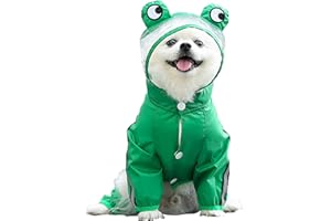 IOICYBF Dog Raincoat with Hood, Waterproof Full-Coverage Reflective Rain Jacket Quick-Drying Rain Poncho and Shoes for Small Medium Large Dogs,Frog,7XL