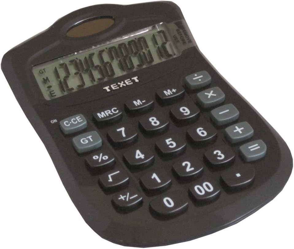 Texet D3SKTOP MKII Dual Powered Desk Calculator Black Amazon.co.uk Office Products