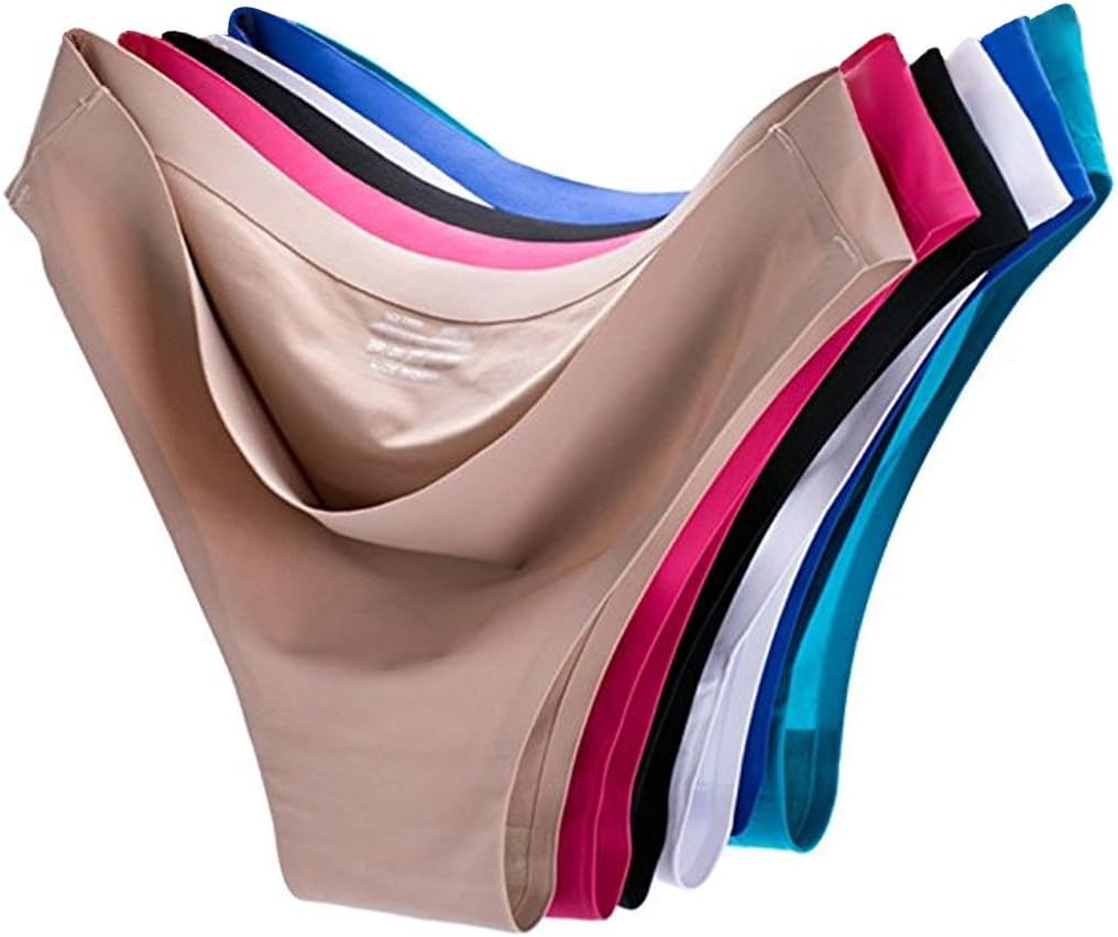 Kingfung 6 Pack Women's Invisible Seamless Bikini Underwear Low-Rise Panty