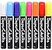 SuperChalks Color Liquid Chalk Marker Pens 8-pack - 4mm Reversible Tip - ONLY SUITABLE FOR NON POROUS SURFACES