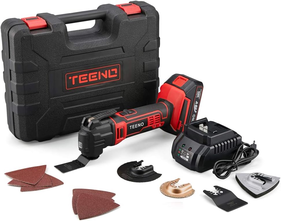 TEENO 20V MAX Cordless Oscillating Tool MultiTool Kit with Variable