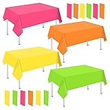 Whaline 16Pcs Neon Color Plastic Tablecloth 4