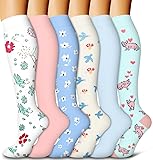 Bluemaple 6 Pack Copper Compression Socks for Women