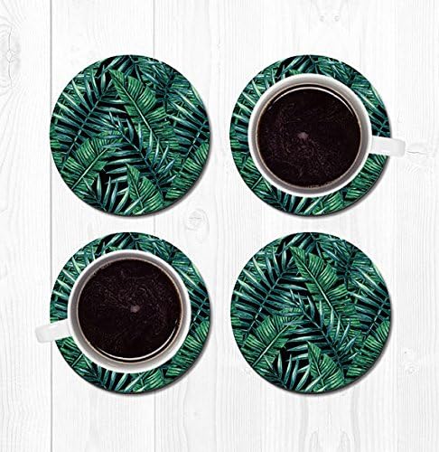Coaster Coasters for Drinks Leaf Leaves Hostess Gift New Home Gift Housewarming Gift Banana Leaf Coasters Tropical Coasters Home Decor Black