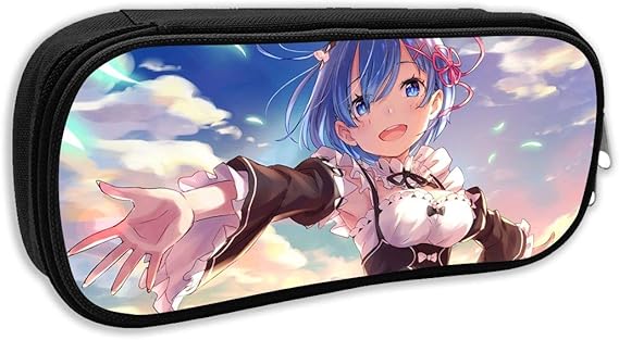 Amazon Co Jp Re ゼロから始める異世界生活 ペンケース 多機能 ファスナーが合う 筆箱 女の子 小学生 小物入れ 社会人用 軽量 携帯用 文具ケース 可愛い プレゼント 筆入れ 収納ポーチ Black 服 ファッション小物