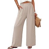 NIMIN Women Wide Leg Palazzo Pants High Waisted Casual Lounge Pants 2026 Summer Beach Vacation Outfits with Pockets