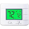 Upgraded Multi-Stage Non-Programmable Thermostats for Home 2 Heat/2 Cool, with Temperature & Humidity Monitor and Large Green LCD