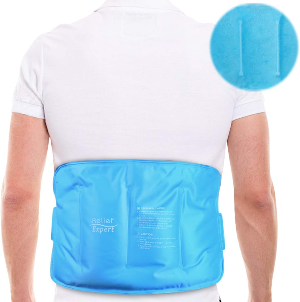 Relief Expert Ice Pack for Injuries Reusable(16" x 9") Gel Cold Pack for Lower Back, Shoulder, Knee, Hip Pain Relief, Cold Compress for Swelling, Bruises, Surgery – Flexible, Hands Free: Health & Personal Care