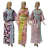 ZITA ELEMENT 3 Pack Japan Style Gown Dress for Barbie Doll Clothes