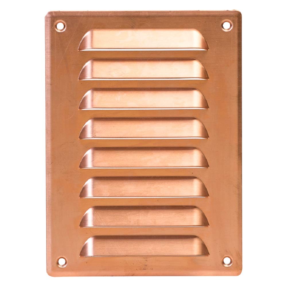 140x190mm / 6x7" inch Copper Metal Air Vent Grille Cover with Insect Mesh - Ventilation Cover