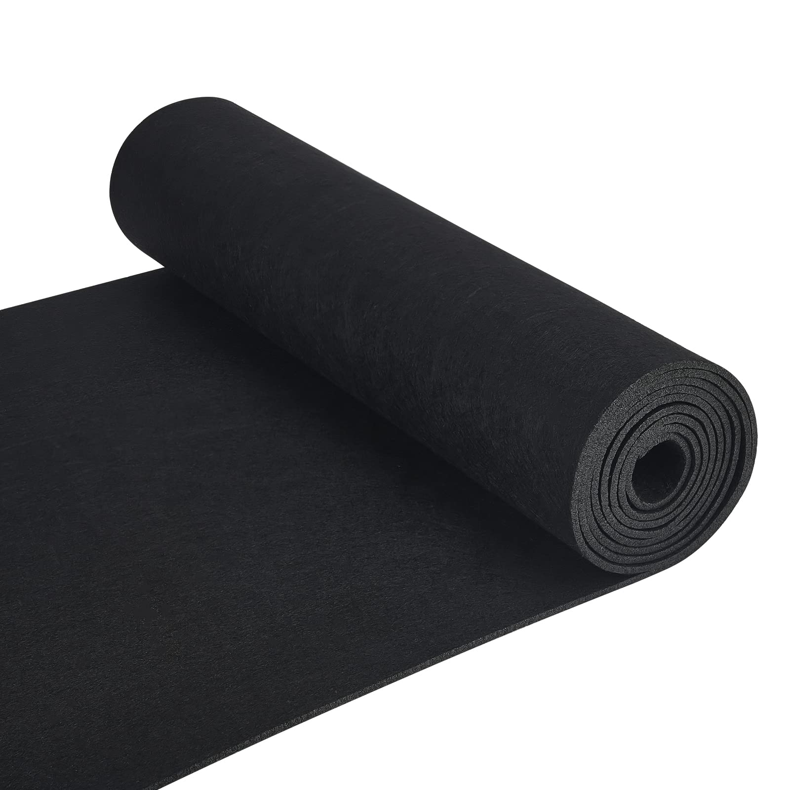 BENECREAT 2mx40cm Felt Fabric Roll, 3mm Thick Black Craft Felt Fabric Sheets Nonwoven Felt Roll for Sewing Crafting Deocoration
