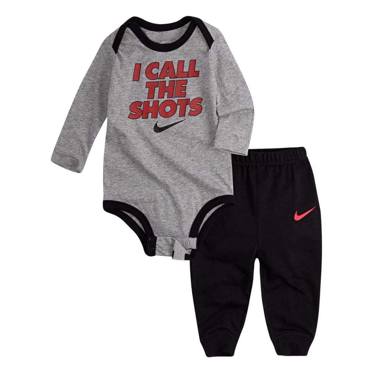 Buy Nike Baby Boys 2Piece I Call The Shots Bodysuit Set Black/Grey (9 Months) at Amazon.in