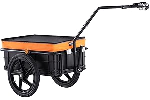 VEVOR Bike Cargo Trailer, 88 lbs Load Capacity, Heavy-Duty Bicycle Wagon Cart, Foldable Compact Storage with Universal Hitch,