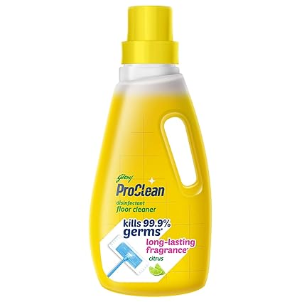 Godrej ProClean Disinfectant Floor & Surface Cleaner (1L)-Kills 99.9% Germs, Long-Lasting Fragrance-Citrus