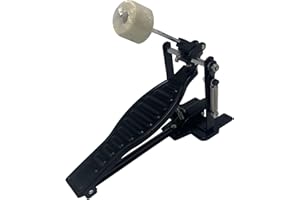 Almencla Aluminium Alloy Non-slip Drum Pedal W/Drum Beater Single Kit, Black, as described