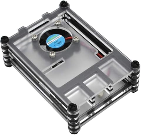 Naliovker Geekteches Raspberry Pi - Caja de AcríLico con Ventilador para Raspberry Pi 4 Modelo B