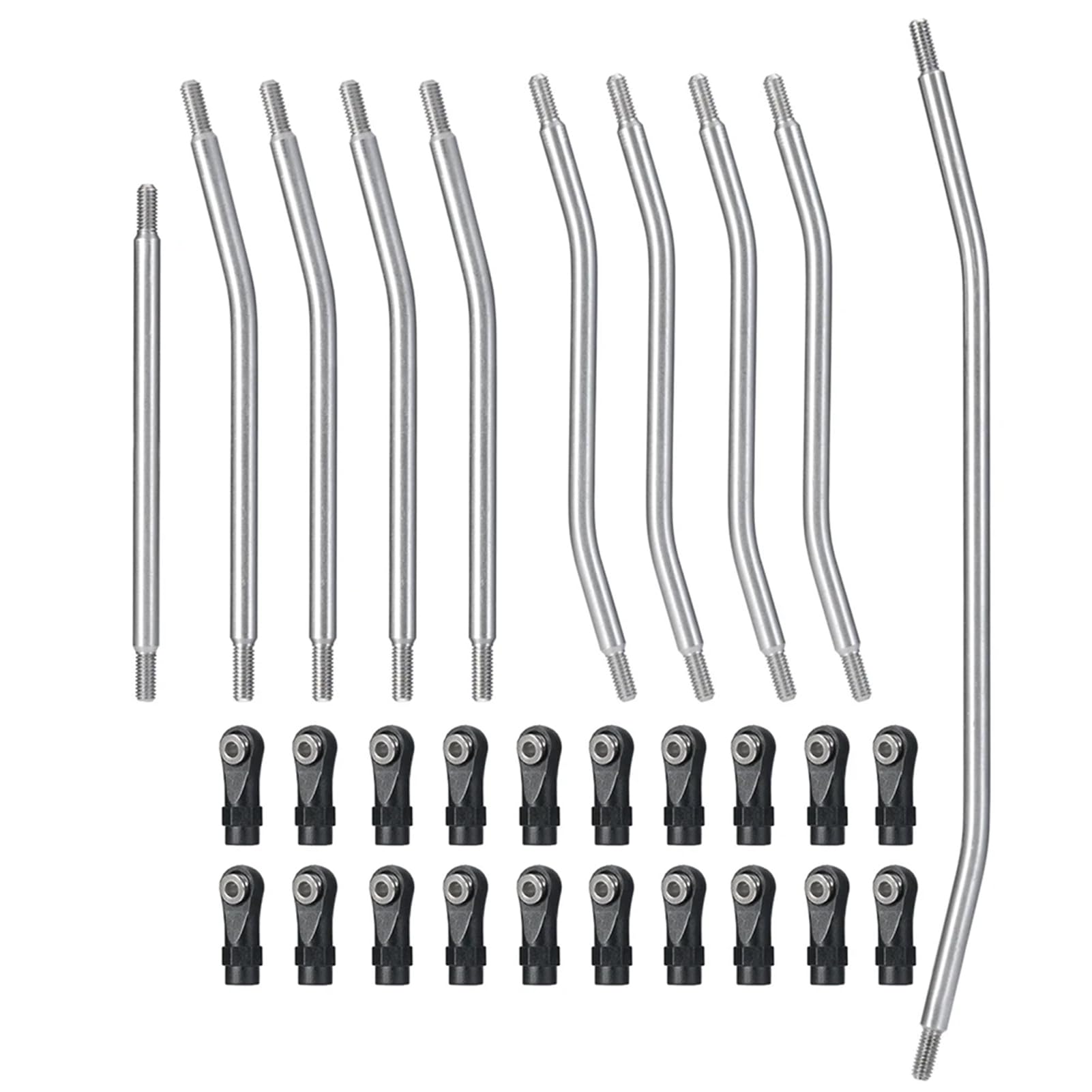 EVTSCAN RC Car Link Rod, 10pcs Stainless Steel Link Rod Fit for Axial Wraith 90018/90020 / 90031/90045 / 90056 1/10 RC car