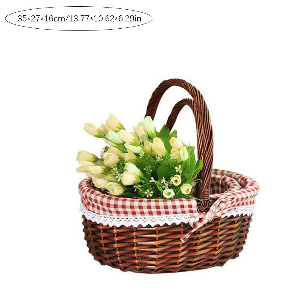 circulor Cesta De Picnic Mimbre Canasta De Almacenamiento De Pascua con
