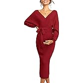 Chang Yun Maternity Nursing Dress Sweater Dress for Women Wedding Guest Dress Baby Shower Maternity Photoshoot Outfits